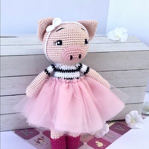 Baby Piggy doll set Elena and Rattle